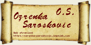 Ozrenka Šarošković vizit kartica